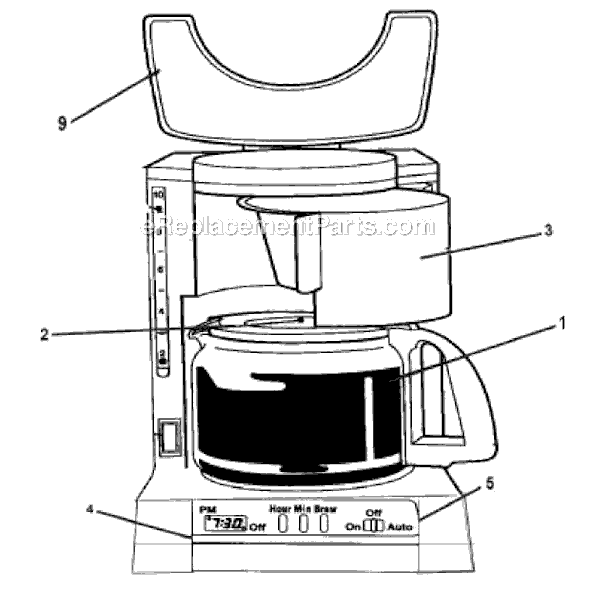 Page A Diagram and Parts List for ADX13  Mr Coffee Coffee Maker